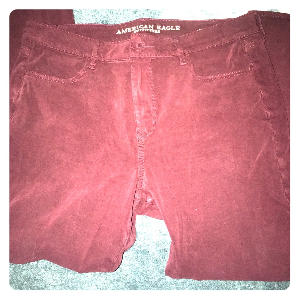 American Eagle skinny jeans dark purple/maroon